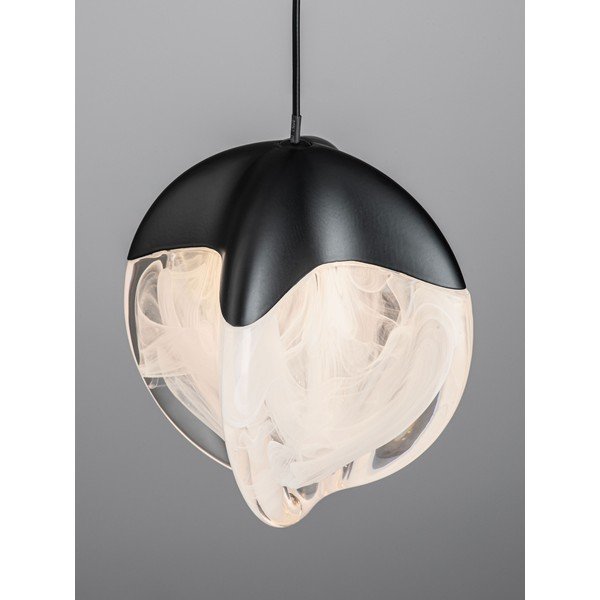 Aluminiowa lampa wisząca LED ze ściemniaczem w kolorze matowej czerni ze szklanym kloszem ø 12 cm Alicia – Nova Luce-image-2