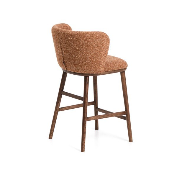 Tapicerowany hoker w kolorze terakoty (wysokość siedziska 65 cm) Ciselia – Kave Home-image-3