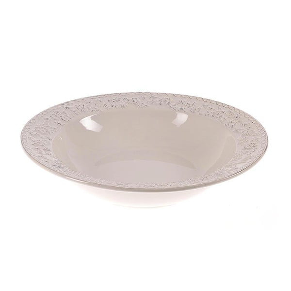 Głęboki talerz ceramiczny White Brushed, 35 cm