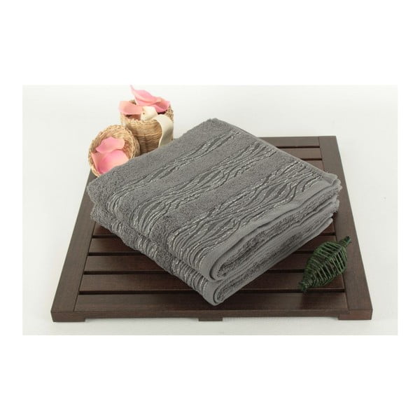 Zestaw 2 ręczników Cizgili Grey, 50x90 cm