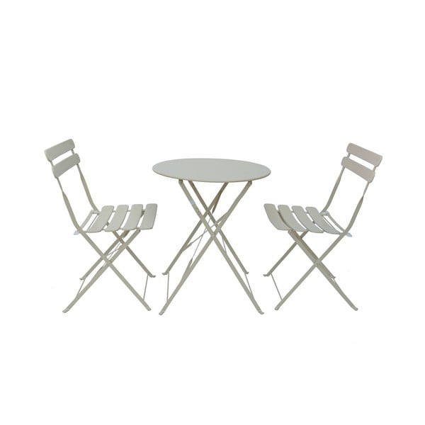 Beżowy zestaw mebli ogrodowych dla 2 osób Bistro – Rojaplast-image-2