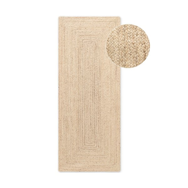 Dwustronny chodnik z juty tkany ręcznie w jasnym naturalnym kolorze 80x200 cm Sharmila Natural White – Hanse Home