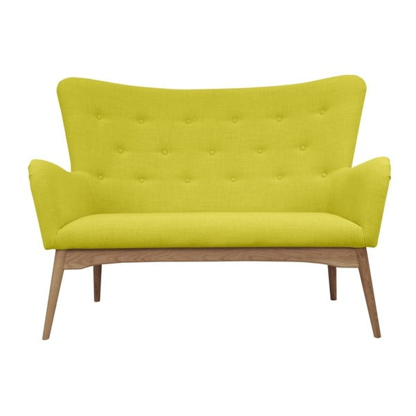 Żółta sofa 2-osobowa Helga Interiors Karl