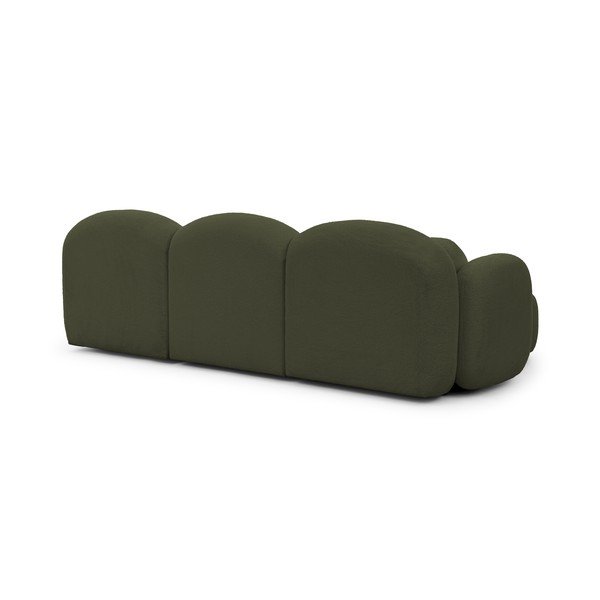 Zielony narożnik z materiału bouclé (lewostronny/z szezlongiem) Orbit – Ropez-image-3