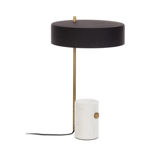 Biało-czarna lampa stołowa z metalowym kloszem (wys. 53 cm) Phant – Kave Home