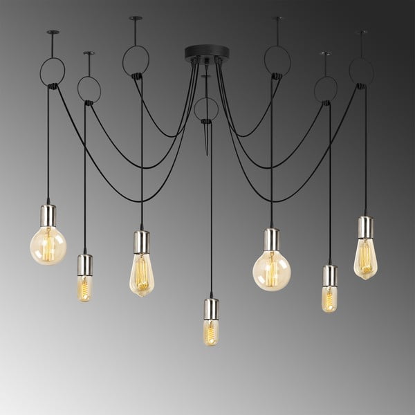 Czarna lampa wisząca z 7 kloszami Opviq lights Sirin-image-1