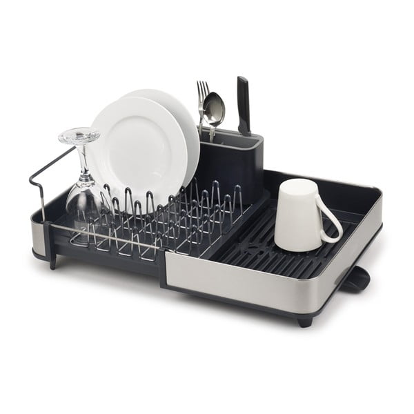 Ciemnoszary regulowany ociekacz ze stali nierdzewnej 36x32 cm Extend Steel – Joseph Joseph-image-4