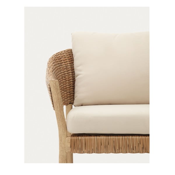 Kremowy zestaw mebli ogrodowych z litego drewna eukaliptusowego dla 4 osób Pola – Kave Home-image-4