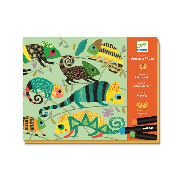 Zestaw artystyczny z olejnymi pastelami Djeco Atelier Jungle-image-4