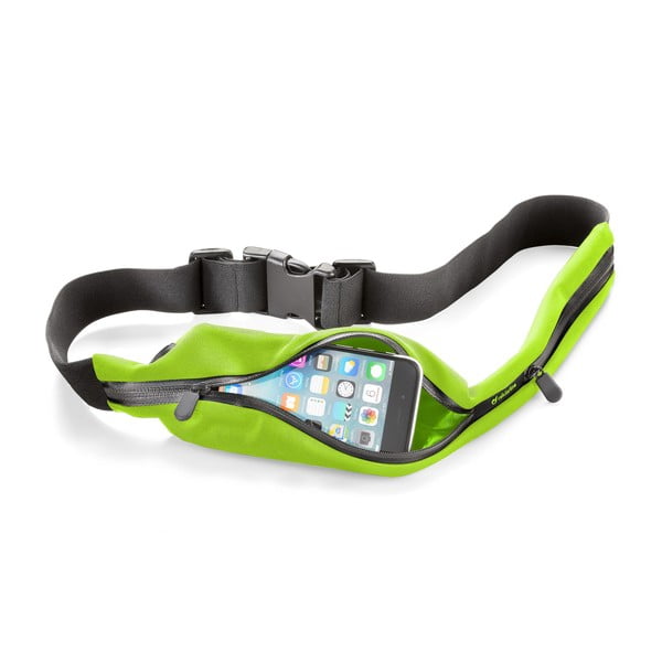 Pas do biegania CellularLine WAISTBAND RUNNING z kieszonką, limetkowy