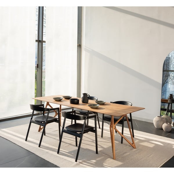 Krzesło z litego drewna dębowego z szarym siedziskiem Gazzda Muna-image-2