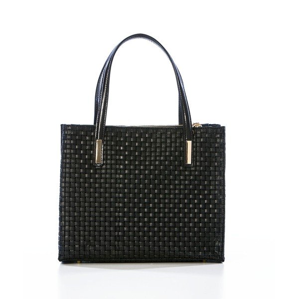 Skórzana torebka Suede Braid Black-image-1