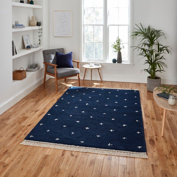 Niebieski dywan Think Rugs Boho Dots, 160x220 cm-image-1