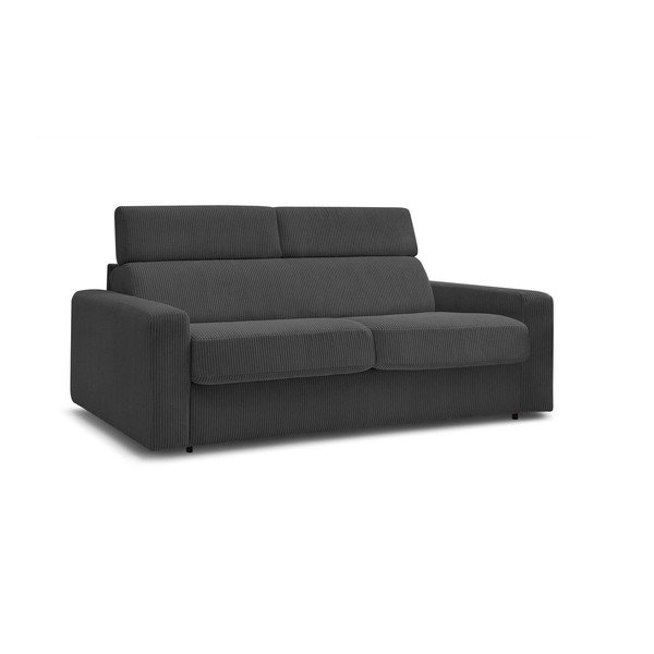 Ciemnoszara sztruksowa rozkładana sofa 195 cm Monaco – Bobochic Paris-image-1
