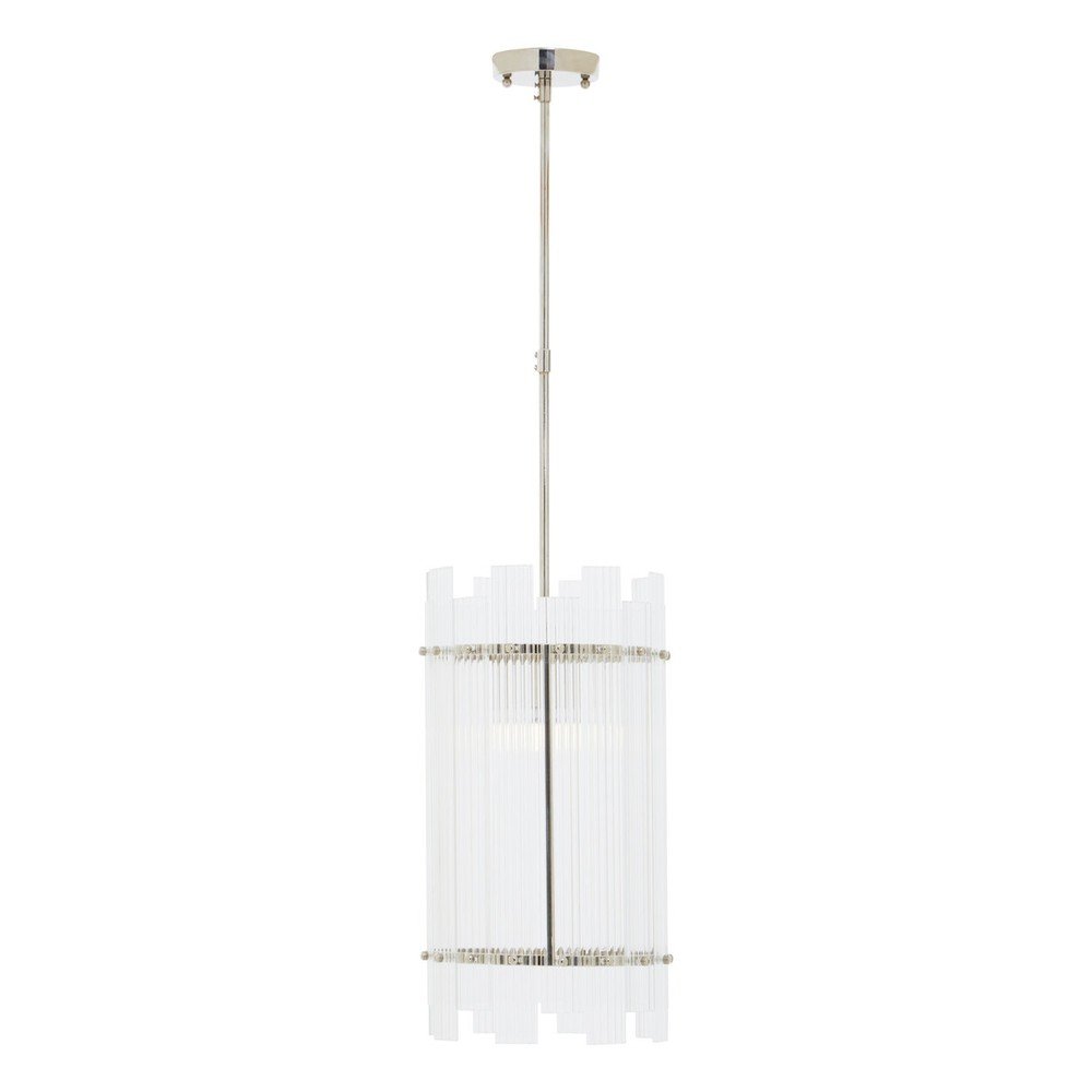 Metalowa lampa wisząca w kolorze srebra ze szklanym kloszem ø 27 cm Ritz – Premier Housewares (zdjęcie 5)