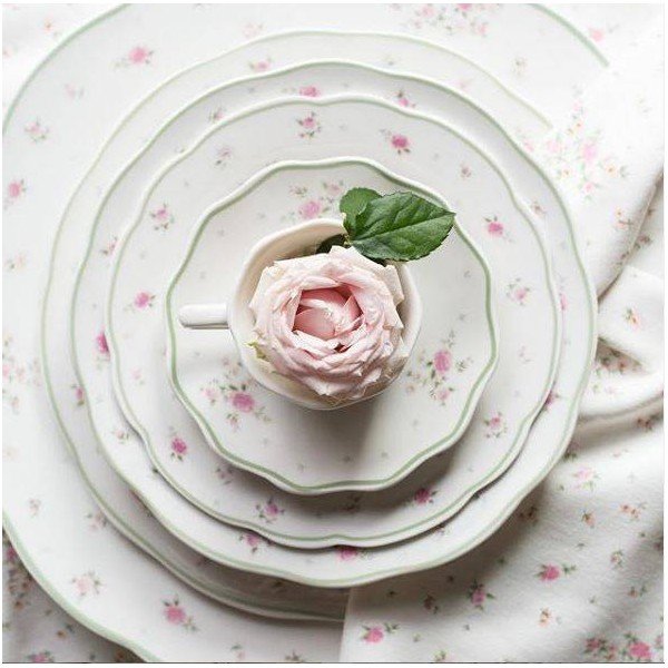18-częściowy komplet porcelanowych talerzy Brandani Nonna Rosa-image-1