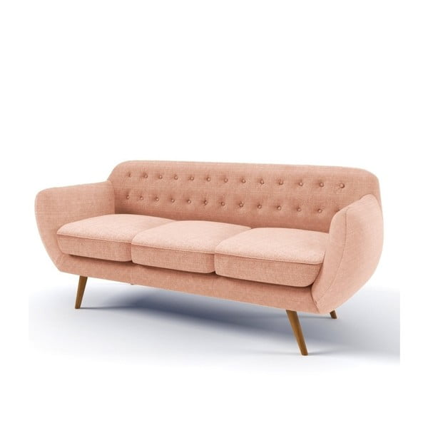 Różowa sofa trzyosobowa Wintech Indigo