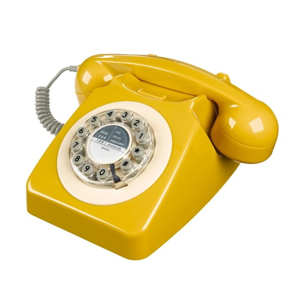 Telefon stacjonarny w stylu retro Serie 746 Mustard