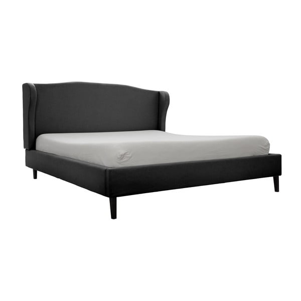Czarne łóżko z czarnymi nogami Vivonita Windsor, 160x200 cm