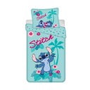 Niebieska bawełniana pościel dziecięca jednoosobowa 140x200 cm Lilo a Stitch "Hawaii"  – Jerry Fabrics