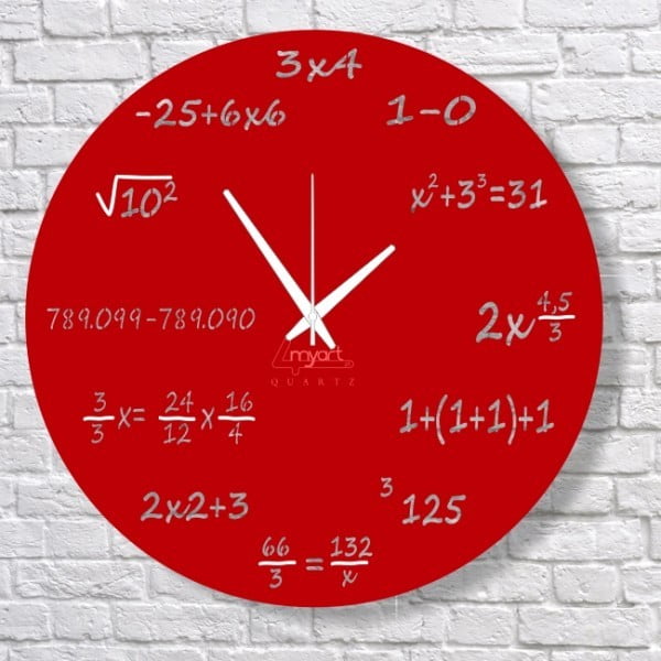 Zegar ścienny Red Maths