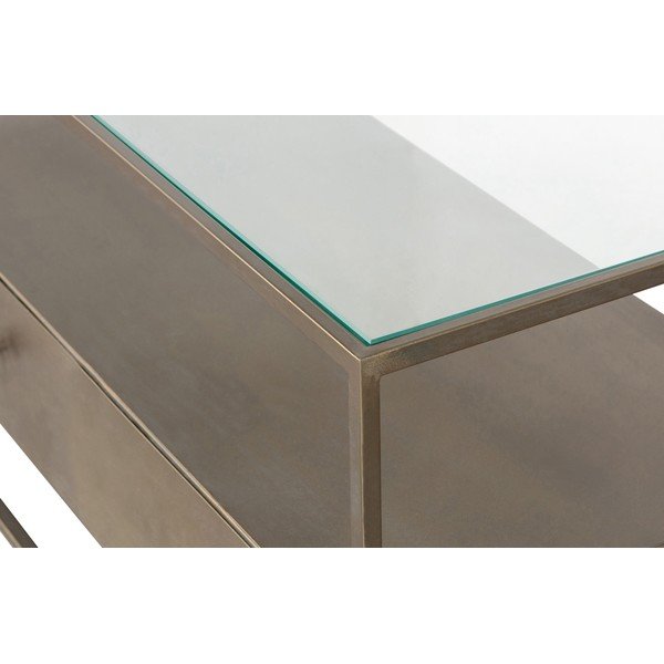 Metalowa szafka pod TV w kolorze złota 115x50 cm Depart – BePureHome-image-1
