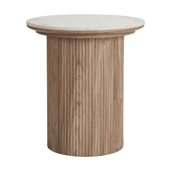 Okrągły stolik z blatem w dekorze marmuru ø 45 cm Athens – House Nordic-image-4