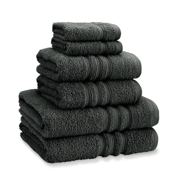 Ciemnoszare bawełniane ręczniki frotte zestaw 6 szt. Zero Twist – Catherine Lansfield