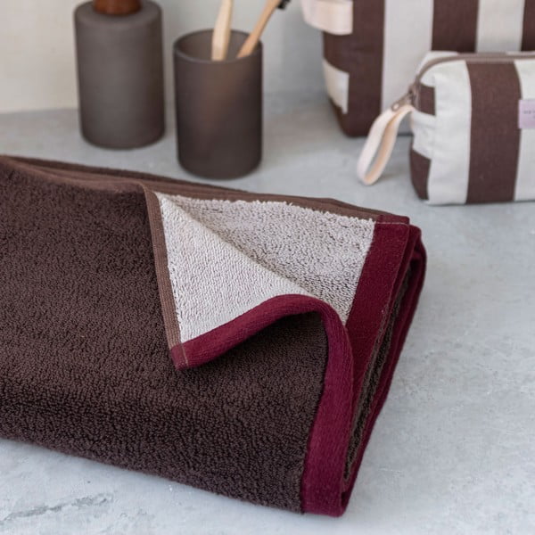 Brązowe ręczniki z bawełny organicznej frotte zestaw 2 szt. 40x55 cm Soft – Mette Ditmer Denmark-image-1