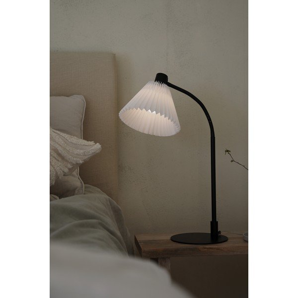 Biało-czarna lampa stołowa z tekstylnym kloszem (wysokość 59 cm) Mira – Markslöjd-image-2