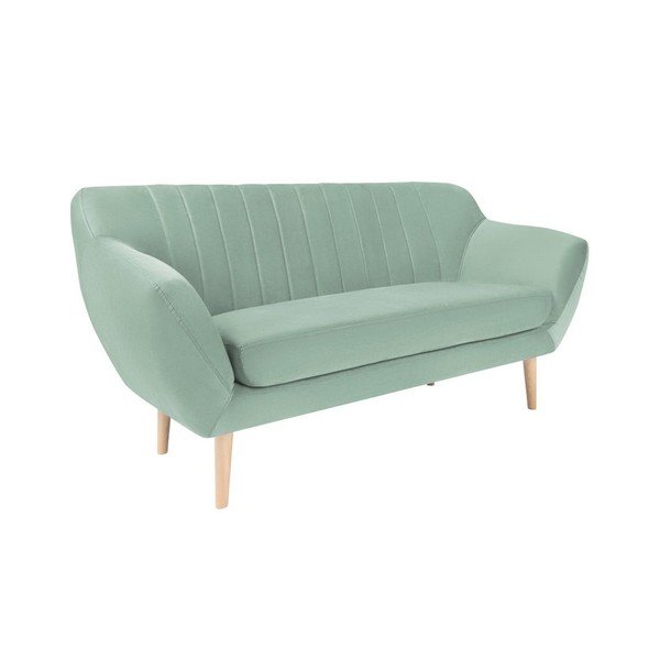 Miętowa aksamitna sofa Mazzini Sofas Sardaigne, 158 cm-image-2