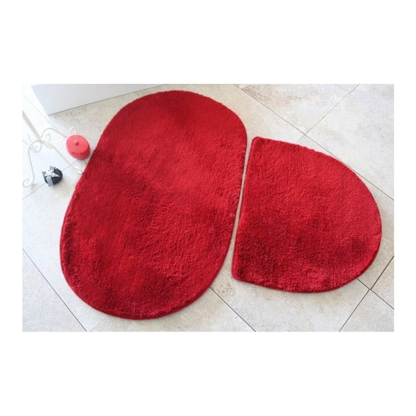Komplet 2 czerwonych dywaników łazienkowych Mismo Mento