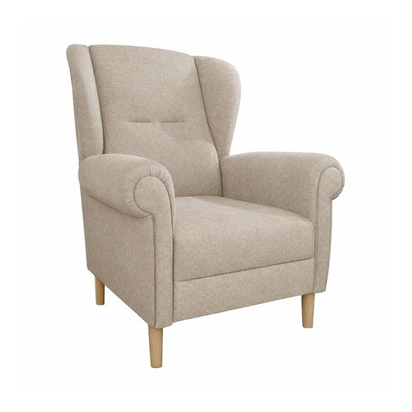 Jasnobrązowy fotel typu uszak Swan – Ropez