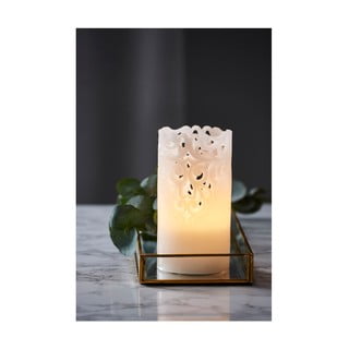 Biała woskowa świeczka LED Star Trading Clary, wys. 15 cm