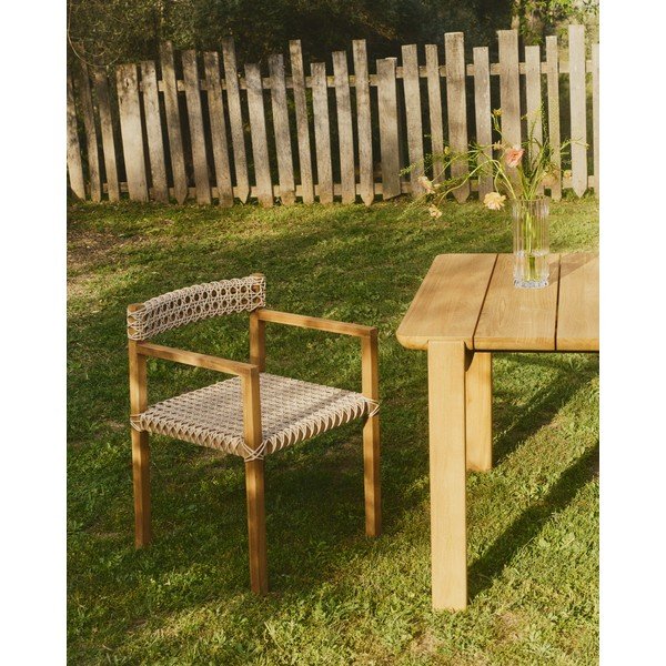 Drewniane/rattanowe krzesła ogrodowe zestaw 2 szt. w naturalnym kolorze Giverola – Kave Home-image-3