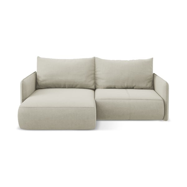 Kremowy rozkładany/ze schowkiem narożnik (lewostronny) Nanea – Makamii