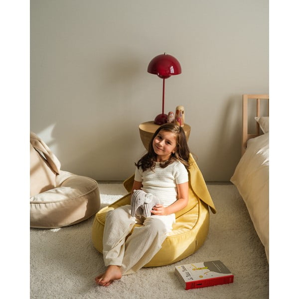 Żółty aksamitny dziecięcy worek do siedzenia Bunny – Wigiwama-image-1