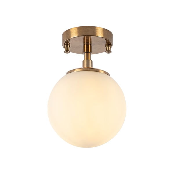 Lampa sufitowa w biało-brązowym kolorze ze szklanym kloszem ø 15 cm Atmaca – Opviq lights