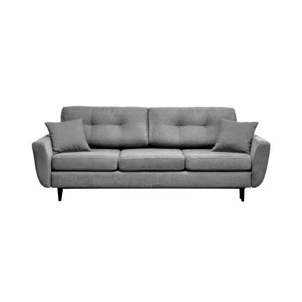Szara 3-osobowa sofa rozkładana z czarnymi nogami Mazzini Sofas Jasmin-image-2