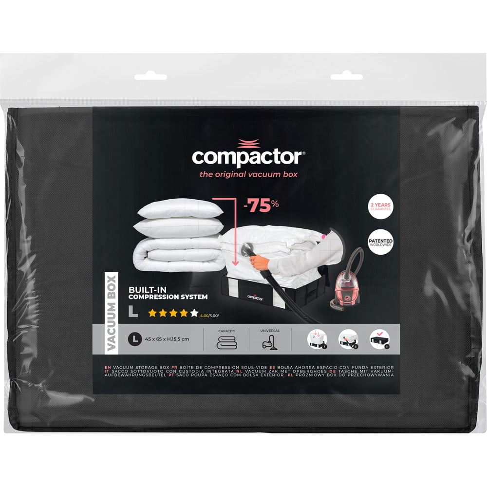 Czarny pojemnik na ubrania pod łóżko Compactor XXL Black Edition 3D, 145 l (zdjęcie 4)