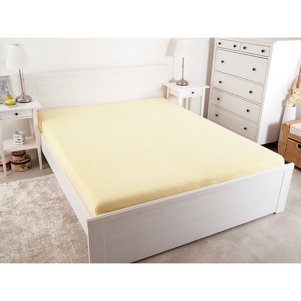 Żółte prześcieradło z gumką 140x200 cm – B.E.S.-image-2