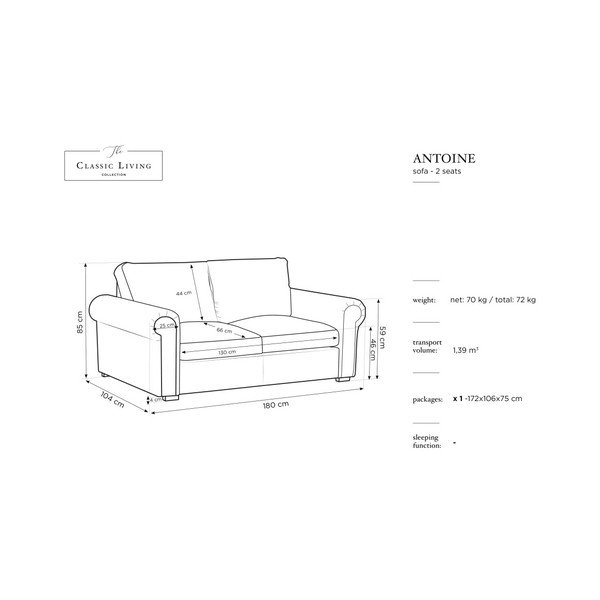 Beżowa sofa Windsor & Co Sofas Hermes, 104 cm-image-2