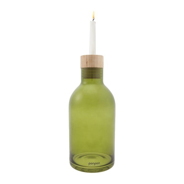 Wazon/świecznik Bottle 25,5 cm, zielony
