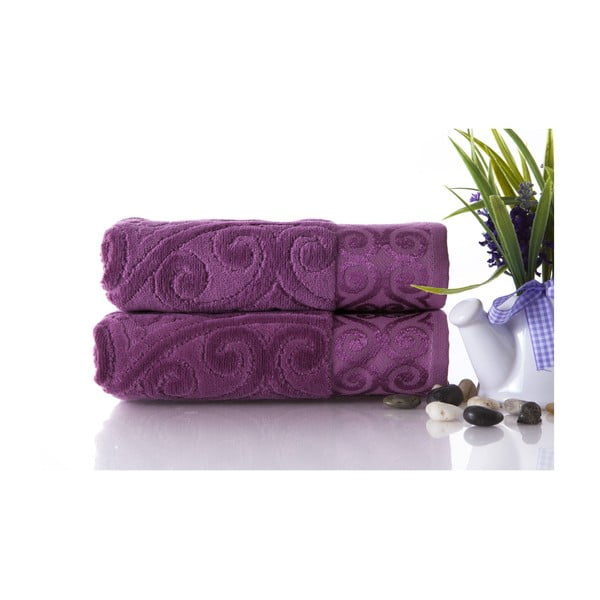 Zestaw 2 ręczników Hanzade Plum Color, 50x90 cm