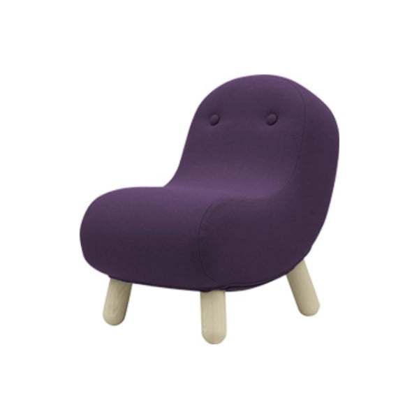 Ciemnofioletowy fotel Softline Bob Eco Cotton Lilac