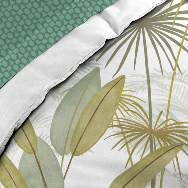 Biało-zielona bawełniana pościel dwuosobowa z prześcieradłem/6-częściowa 240x220 cm Otika – douceur d'intérieur-image-2