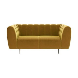 Miodowożółta aksamitna sofa Ghado Shel, 170 cm