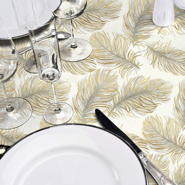 Obrus zmywalny ø 160 cm Plumina – douceur d'intérieur-image-1