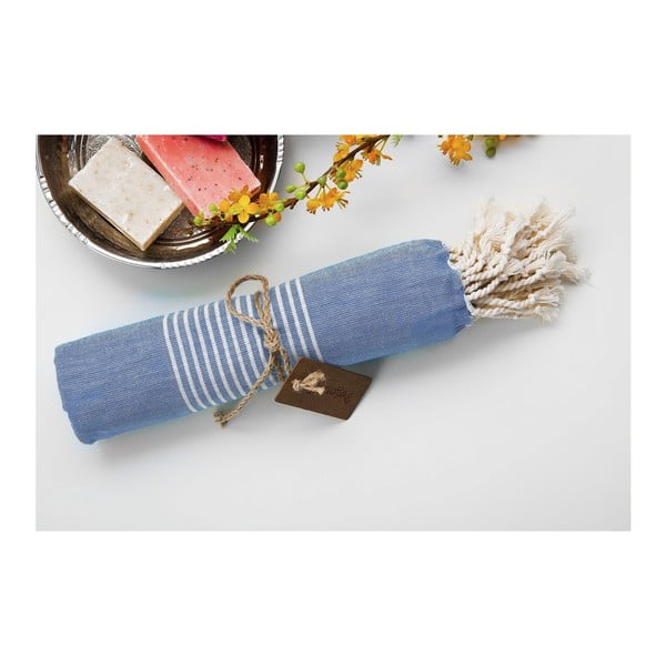 Ręcznik hammam Line Blue, 100x180 cm