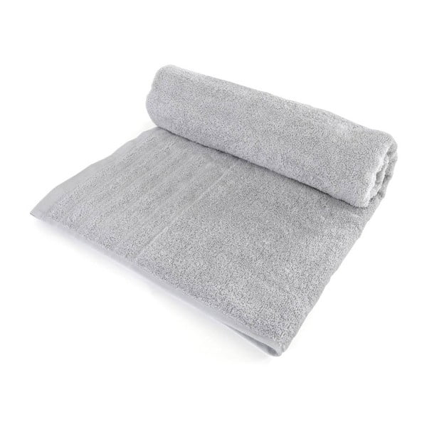 Szary ręcznik kąpielowy z czesanej bawełny Julia, 70x140 cm